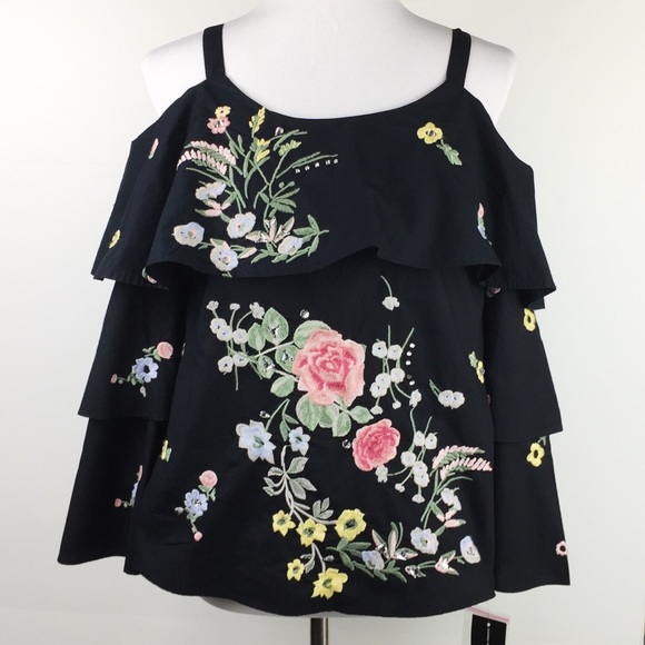 International Concepts Floral Off Shoulder Top - Picture 5 of 8